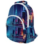 Digital Art Artwork Illustration Vector Buiding City Rounded Multi Pocket Backpack