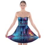 Digital Art Artwork Illustration Vector Buiding City Strapless Bra Top Dress