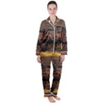 Old Port Of Maasslui Netherlands Women s Long Sleeve Satin Pajamas Set	