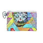 Kitten Cat Pet Animal Adorable Fluffy Cute Kitty Canvas Cosmetic Bag (Medium)