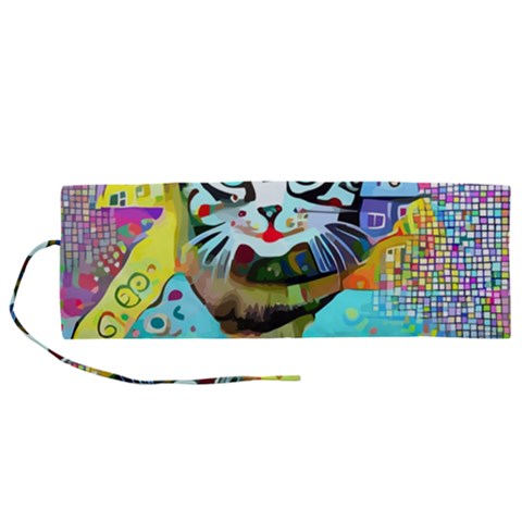 Kitten Cat Pet Animal Adorable Fluffy Cute Kitty Roll Up Canvas Pencil Holder (M) from UrbanLoad.com