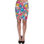 Circles Art Seamless Repeat Bright Colors Colorful Bodycon Skirt