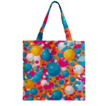 Circles Art Seamless Repeat Bright Colors Colorful Zipper Grocery Tote Bag