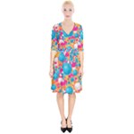 Circles Art Seamless Repeat Bright Colors Colorful Wrap Up Cocktail Dress