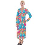 Circles Art Seamless Repeat Bright Colors Colorful Velvet Maxi Wrap Dress
