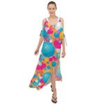 Circles Art Seamless Repeat Bright Colors Colorful Maxi Chiffon Cover Up Dress