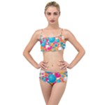 Circles Art Seamless Repeat Bright Colors Colorful Layered Top Bikini Set