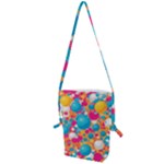 Circles Art Seamless Repeat Bright Colors Colorful Folding Shoulder Bag