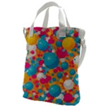 Circles Art Seamless Repeat Bright Colors Colorful Canvas Messenger Bag