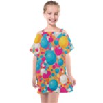 Circles Art Seamless Repeat Bright Colors Colorful Kids  One Piece Chiffon Dress
