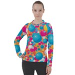 Circles Art Seamless Repeat Bright Colors Colorful Women s Pique Long Sleeve T-Shirt