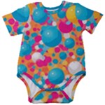 Circles Art Seamless Repeat Bright Colors Colorful Baby Short Sleeve Bodysuit