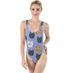 Cat Cat Background Animals Little Cat Pets Kittens High Leg Strappy Swimsuit
