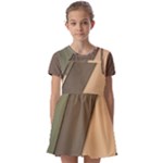 Abstract Texture, Retro Backgrounds Kids  Short Sleeve Pinafore Style Dress