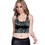 Camouflage, Pattern, Abstract, Background, Texture, Army Racer Back Crop Top