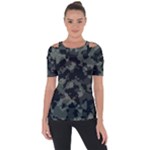 Camouflage, Pattern, Abstract, Background, Texture, Army Shoulder Cut Out Short Sleeve Top