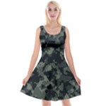 Camouflage, Pattern, Abstract, Background, Texture, Army Reversible Velvet Sleeveless Dress