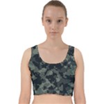 Camouflage, Pattern, Abstract, Background, Texture, Army Velvet Racer Back Crop Top