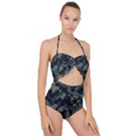 Camouflage, Pattern, Abstract, Background, Texture, Army Scallop Top Cut Out Swimsuit