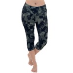 Camouflage, Pattern, Abstract, Background, Texture, Army Lightweight Velour Capri Yoga Leggings