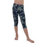 Camouflage, Pattern, Abstract, Background, Texture, Army Kids  Lightweight Velour Capri Leggings 