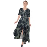 Camouflage, Pattern, Abstract, Background, Texture, Army Waist Tie Boho Maxi Dress
