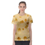 Cheese Texture, Yellow Cheese Background Women s Sport Mesh T-Shirt