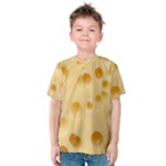 Cheese Texture, Yellow Cheese Background Kids  Cotton T-Shirt