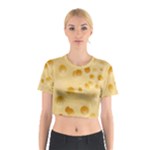 Cheese Texture, Yellow Cheese Background Cotton Crop Top