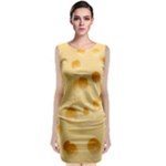 Cheese Texture, Yellow Cheese Background Classic Sleeveless Midi Dress