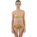 Cheese Texture, Yellow Cheese Background Wrap Around Bikini Set