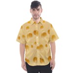 Cheese Texture, Yellow Cheese Background Men s Short Sleeve Shirt
