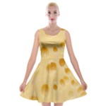 Cheese Texture, Yellow Cheese Background Velvet Skater Dress