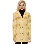 Cheese Texture, Yellow Cheese Background Button Up Hooded Coat 