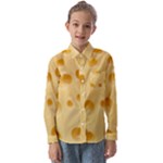 Cheese Texture, Yellow Cheese Background Kids  Long Sleeve Shirt