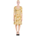 Cheese Texture, Yellow Cheese Background Wrap Up Cocktail Dress