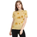 Cheese Texture, Yellow Cheese Background Women s Short Sleeve Rash Guard