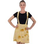 Cheese Texture, Yellow Cheese Background Velvet Suspender Skater Skirt