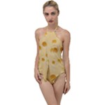 Cheese Texture, Yellow Cheese Background Go with the Flow One Piece Swimsuit