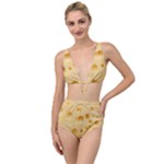 Cheese Texture, Yellow Cheese Background Tied Up Two Piece Swimsuit