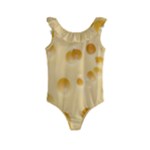 Cheese Texture, Yellow Cheese Background Kids  Frill Swimsuit