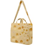 Cheese Texture, Yellow Cheese Background Square Shoulder Tote Bag
