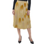 Cheese Texture, Yellow Cheese Background Classic Velour Midi Skirt 