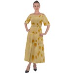 Cheese Texture, Yellow Cheese Background Shoulder Straps Boho Maxi Dress 