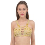 Cheese Texture, Yellow Cheese Background Cage Up Bikini Top
