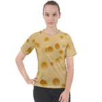 Cheese Texture, Yellow Cheese Background Women s Sport Raglan T-Shirt