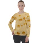Cheese Texture, Yellow Cheese Background Women s Long Sleeve Raglan T-Shirt