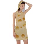 Cheese Texture, Yellow Cheese Background Racer Back Hoodie Dress