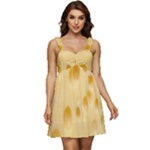 Cheese Texture, Yellow Cheese Background Ruffle Strap Babydoll Chiffon Dress