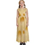 Cheese Texture, Yellow Cheese Background Kids  Satin Sleeveless Maxi Dress